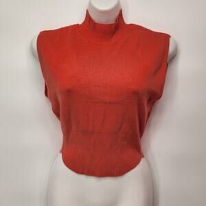 Pilcro Anthropologie Coral Mock Neck Cropped Sleeveless Sweater Women's XS EUC